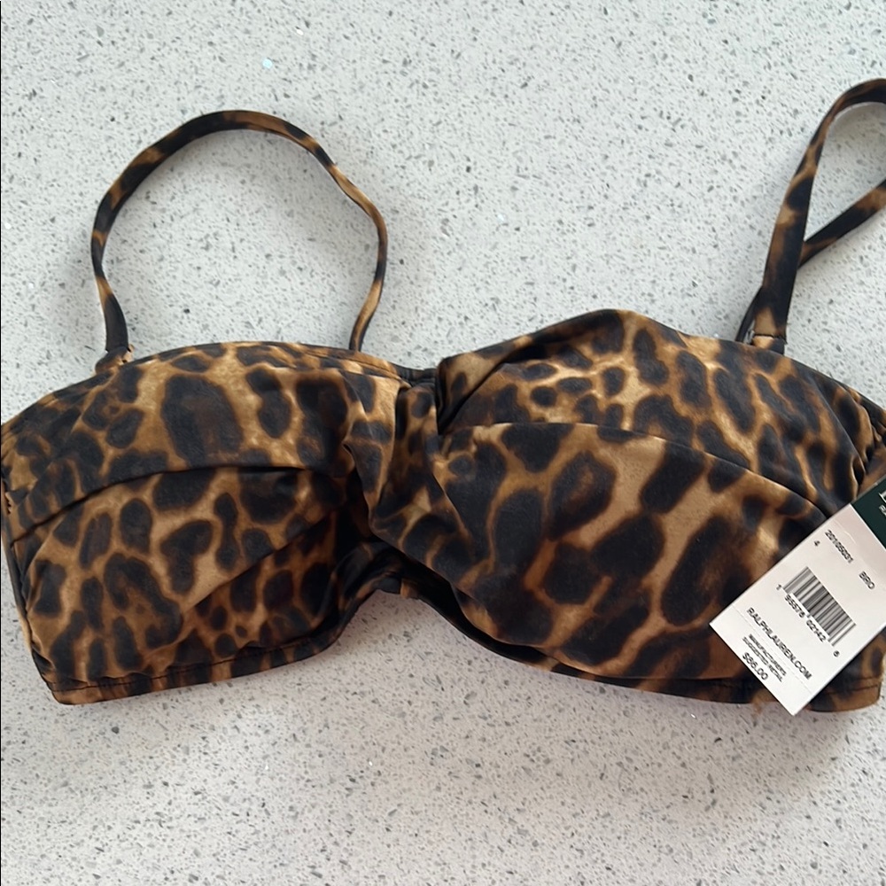 Lauren Ralph Lauren Leopard Print Bikini Brown Black